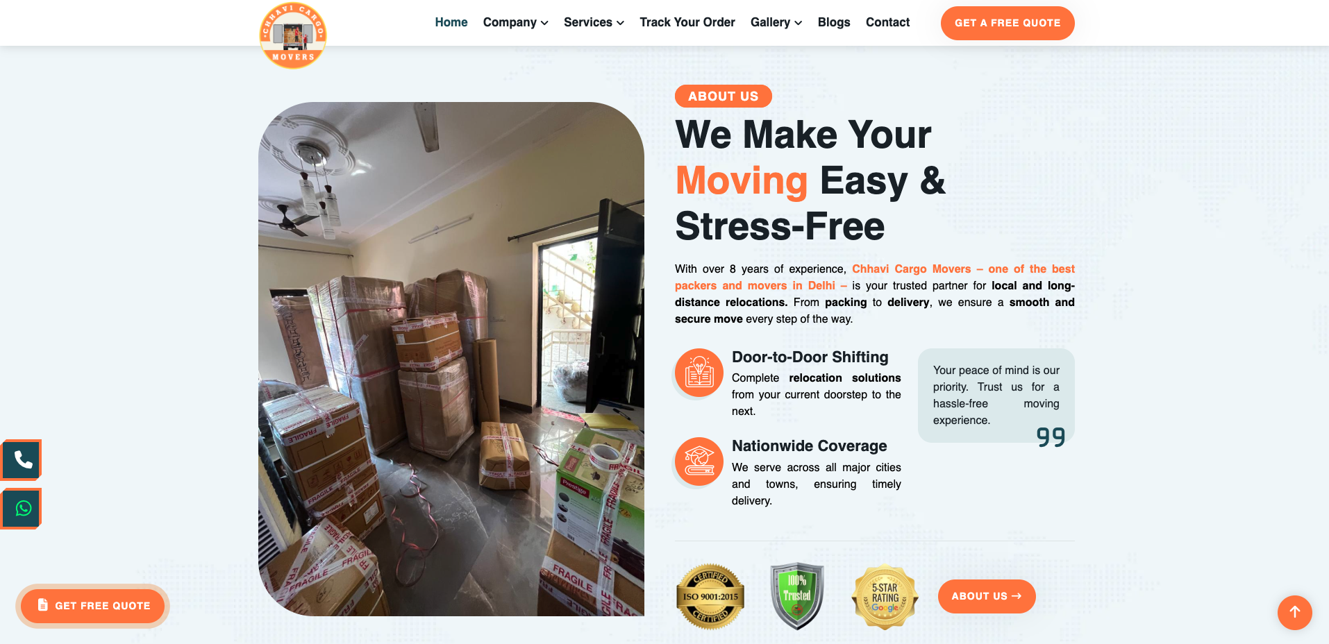 Chhavi Cargo Movers / Packers and Movers Website
