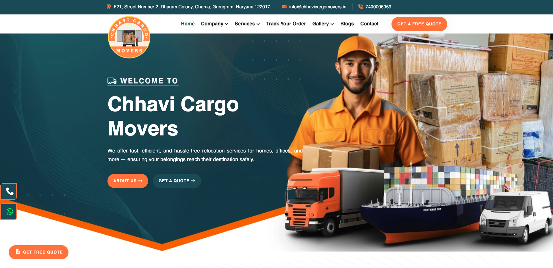 Chhavi Cargo Movers / Packers and Movers Website