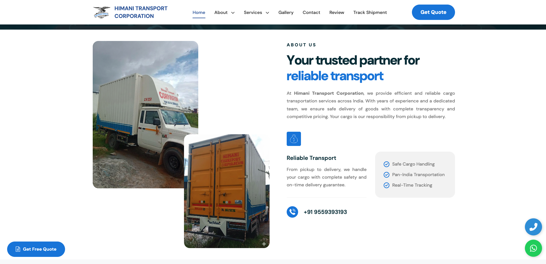 Himani Transport / Transport Website