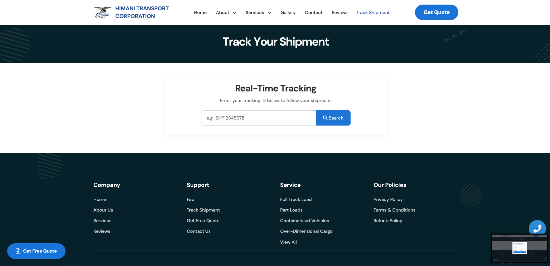 Himani Transport / Transport Website